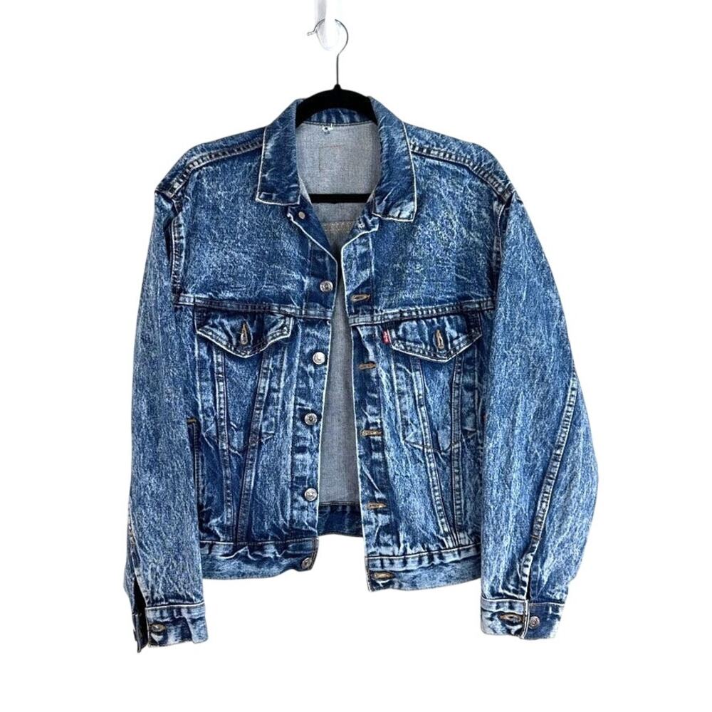 Vintage Levi's Trucker Jacket Men's XL Acid Wash Denim Red Tab Relaxed 511 USA